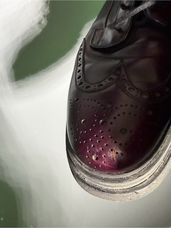 Prada Burgundy Wing Tip Combat Boots Mens Size US 12/UK 11 main image 9